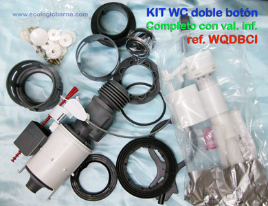 Ahorradores de agua para cisternas - Kit Descarga completa para WC doble  botón - WQDBCL - Hogar